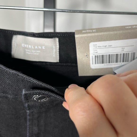 Everlane The Way High Waisted Jean Raw Hem Straight Wide Leg, NWT - Picture 10 of 15